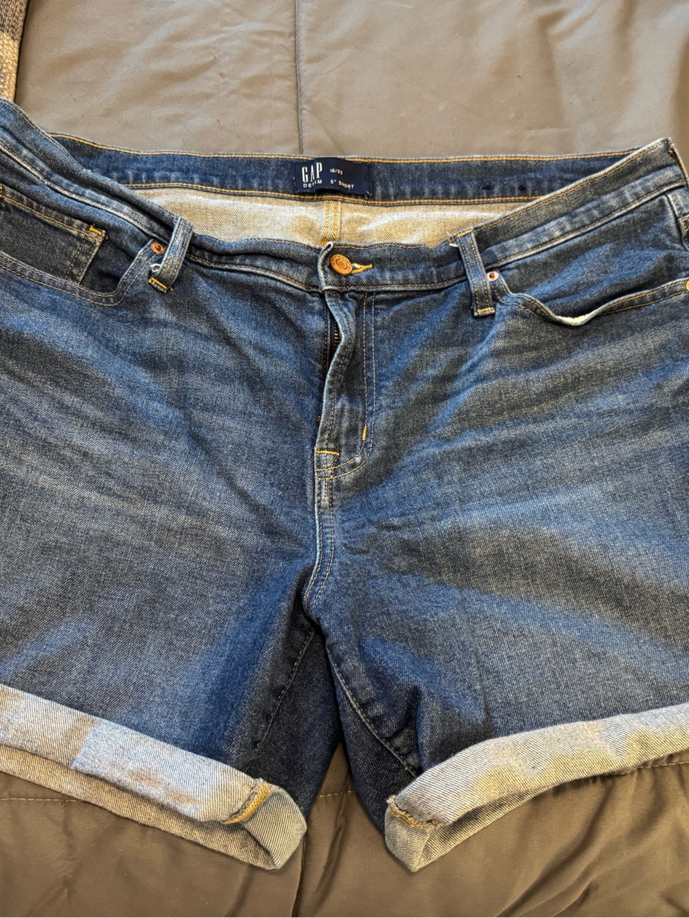 GAP Dark Blue Denim Cuffed Women's Shorts